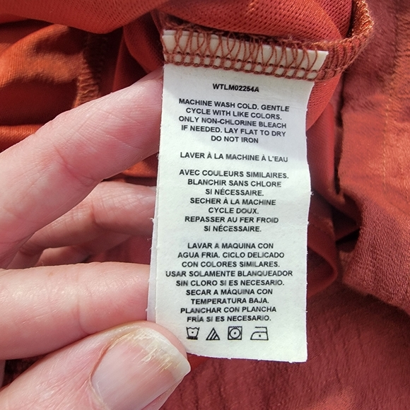 Wrangler Boho Flutter Sleeve Crochet Accent Dress Burnt Orange Rust Color Size M - Picture 9 of 12